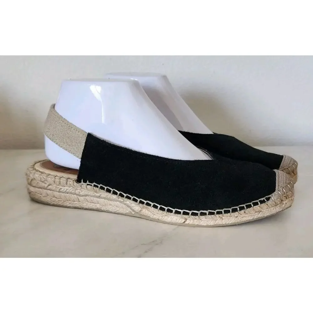 Salvi Handmade In Spain Sling Back Leather Suede Espadrille Shoes 39 EU/US 8.5